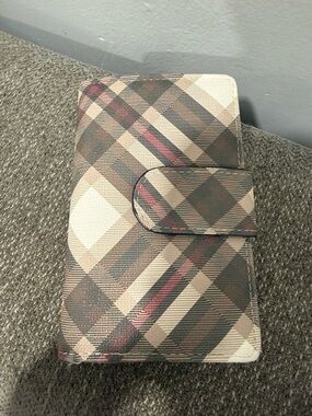 Plaid Wallet - Beige/Brown with Accents